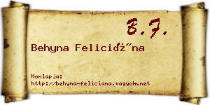 Behyna Feliciána névjegykártya